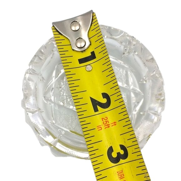 Queen Anne Lace Cut Crystal Glass Ashtray Set - Picture 7 of 7